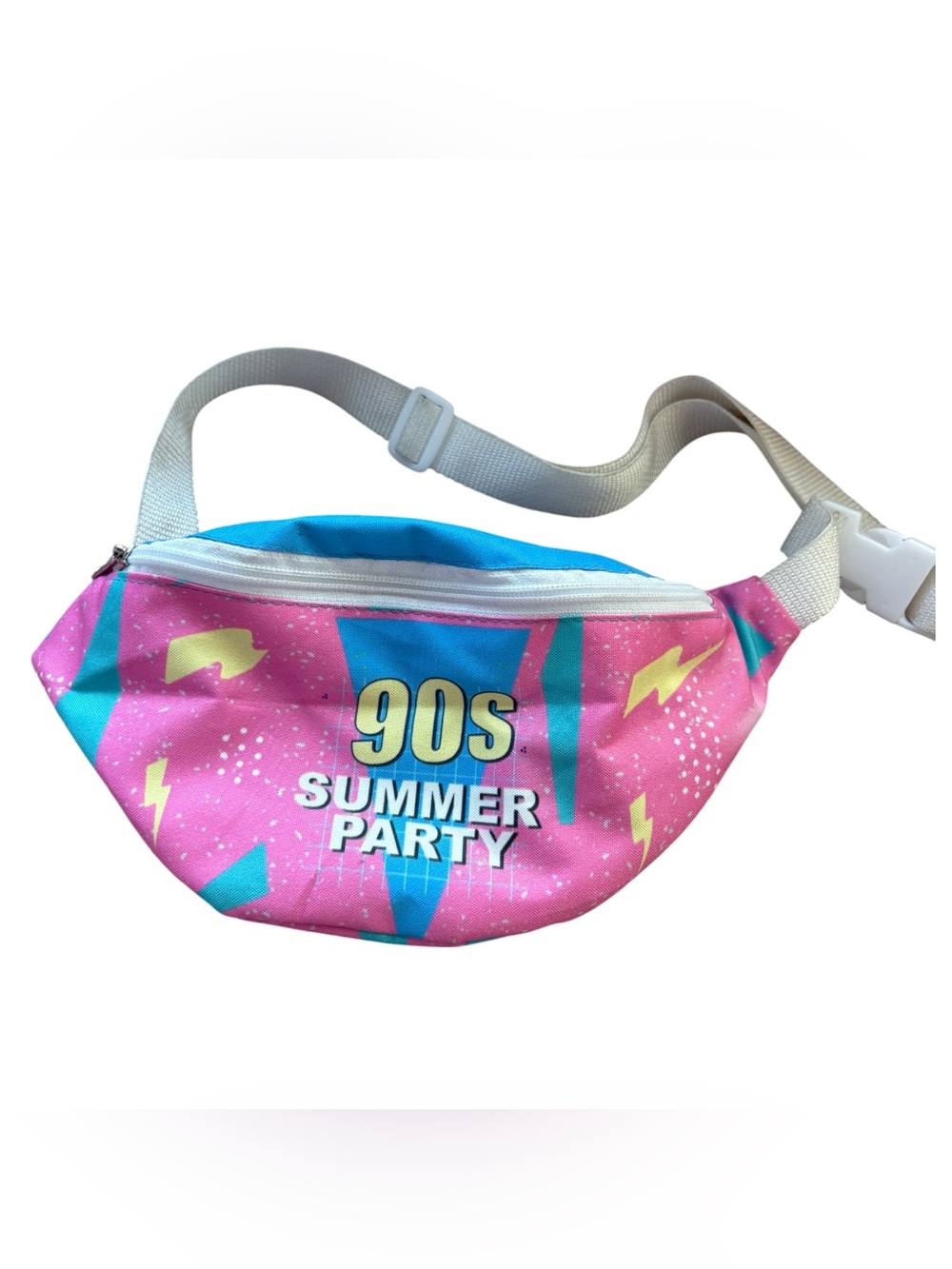 90s Summer Party Neon Fanny Pack Retro Vaporwave Waist Bag Made USA